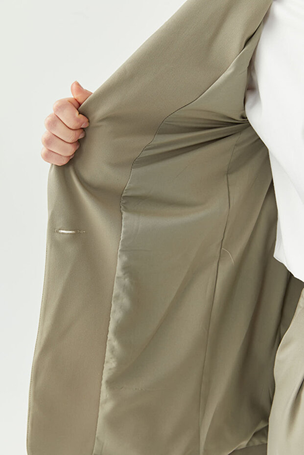 Kadın Tek Düğmeli Blazer Ceket - 7