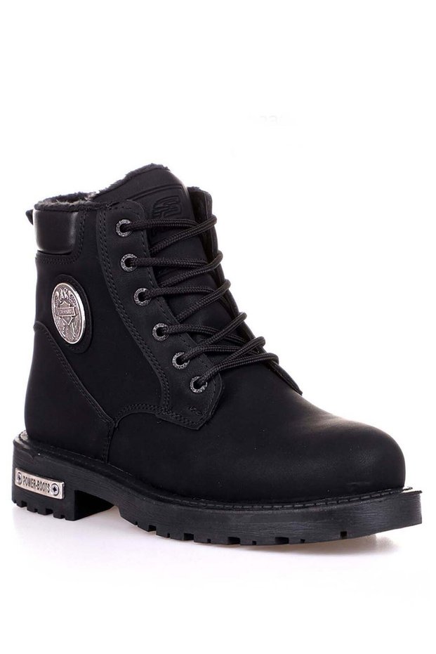 Unisex Non-Slip Guaranteed Fur-Trimmed Rubber Sole Winter Zip-Up Boots iarnă BLACK