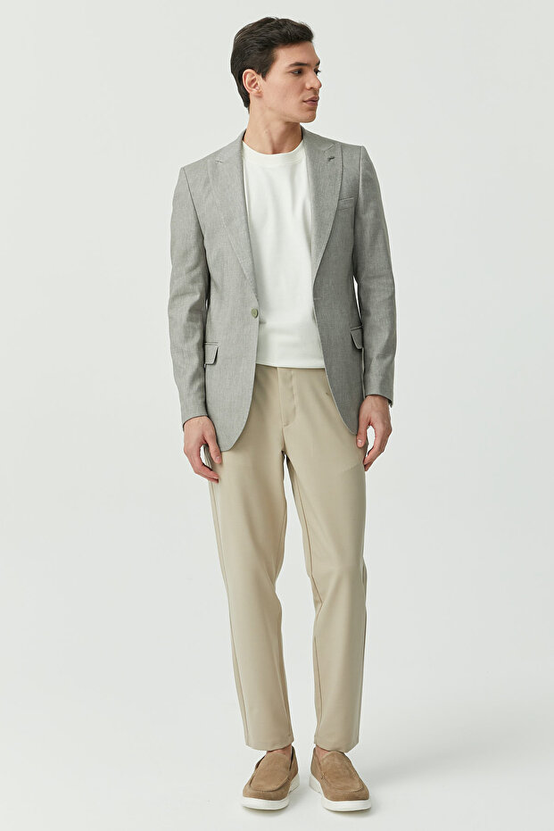 سترة رجالية بزر واحد وياقة مفردة - 6