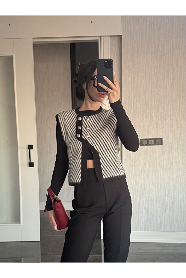 Çapraz Süveter Yelek - 7