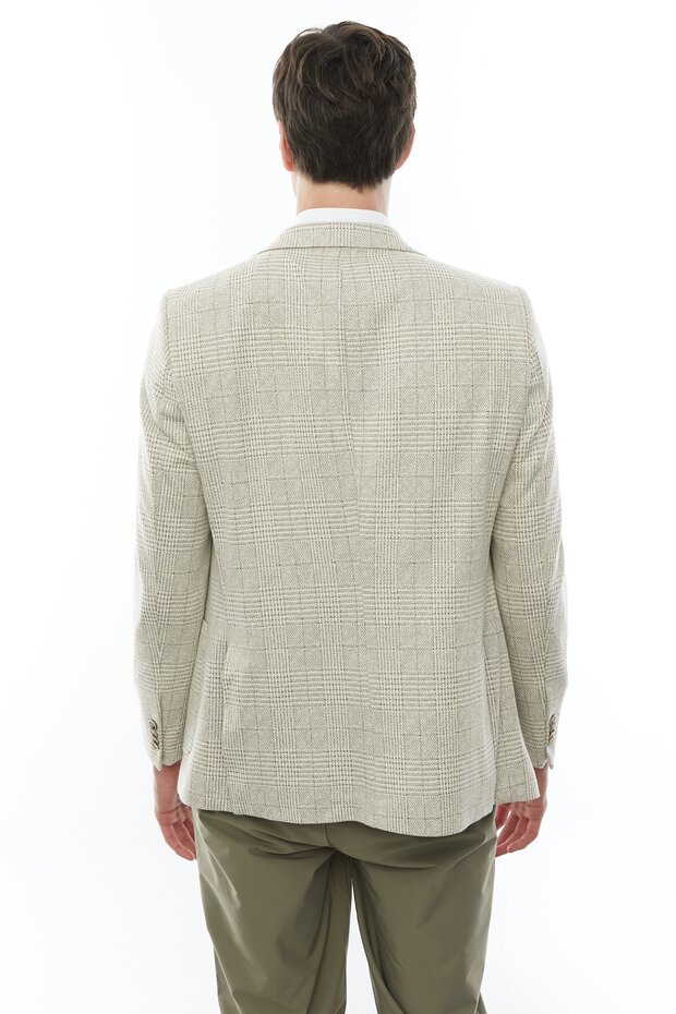 سترة رجالية ذات ياقة مربعة ونقشة مميزة - 8