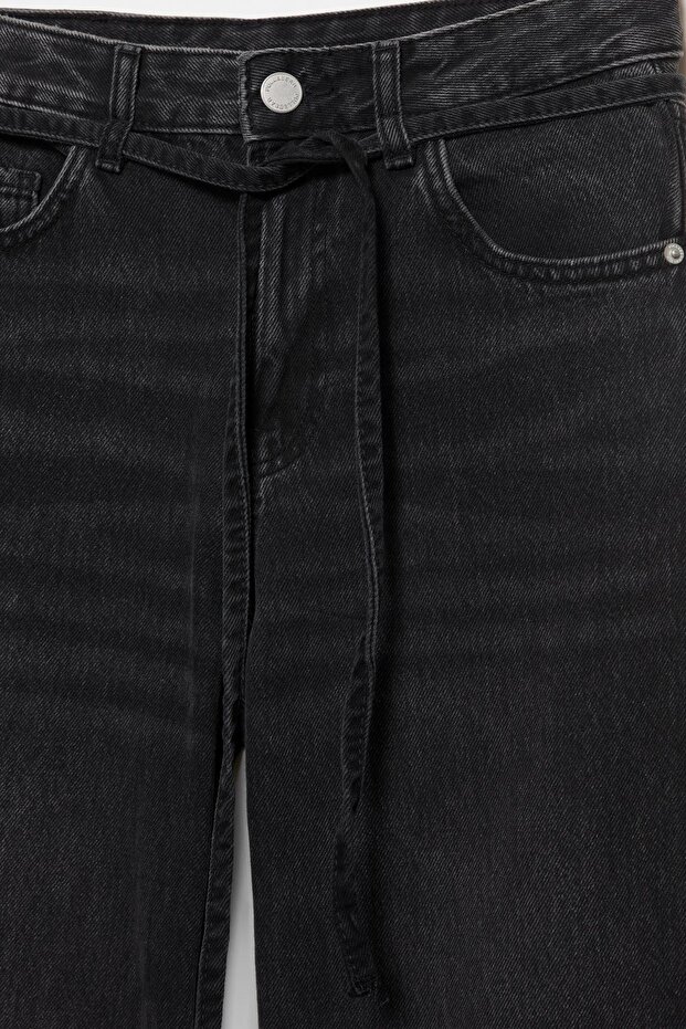 Bağcıklı baggy jean - 8