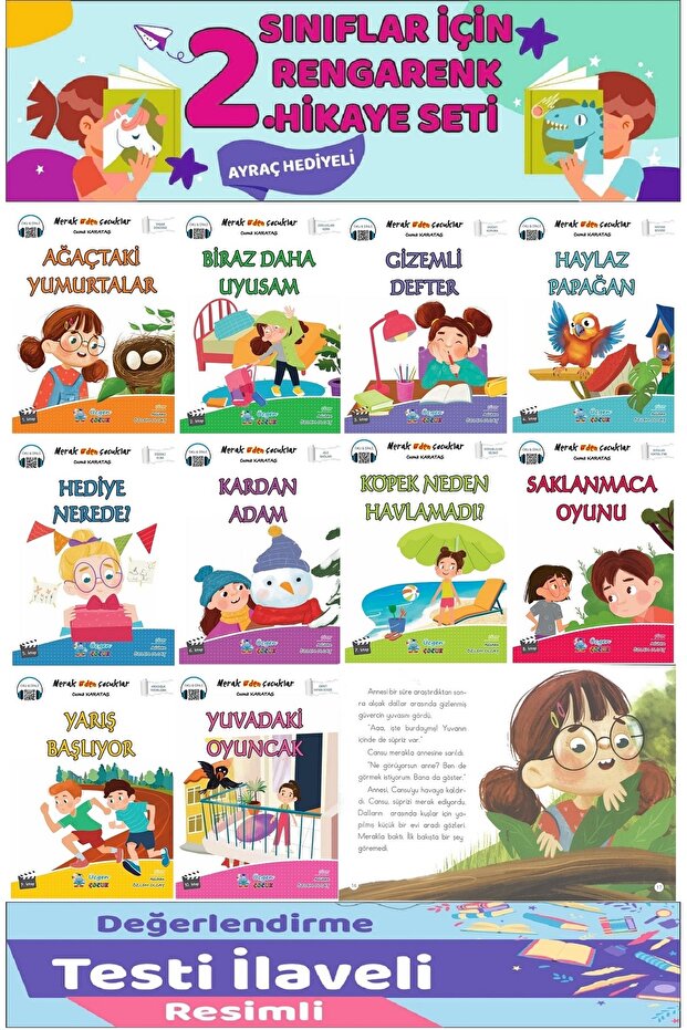 2.Sınıf Merak Eden Çocuklar Hikaye Seti (32 Sayfa) - 10 Kitap