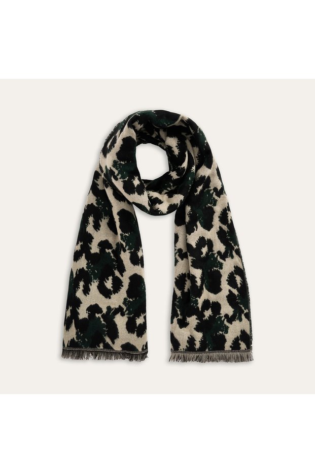Women's Multi-Colored Patterned Tassel Scarf