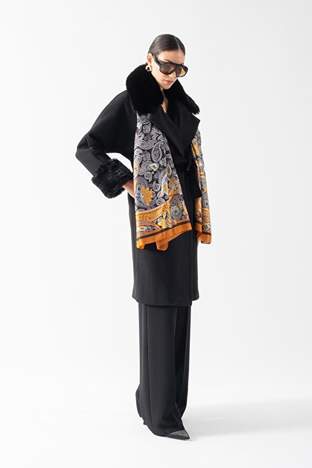 Soderbergh Desenli Şal SİYAH - 3