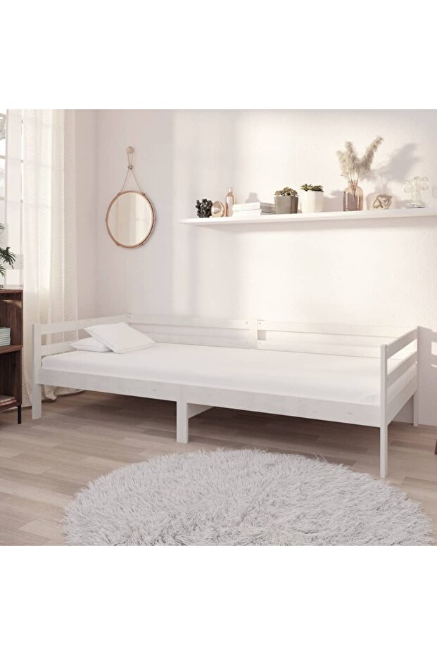 Day Bed without Mattress White Solid Wood Pine 90x200cm