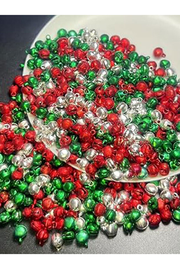 100 Pcs Christmas Jingle Bell Beads – 7mm Aluminum Mini Bells for DIY Crafting, Jewelry Making.