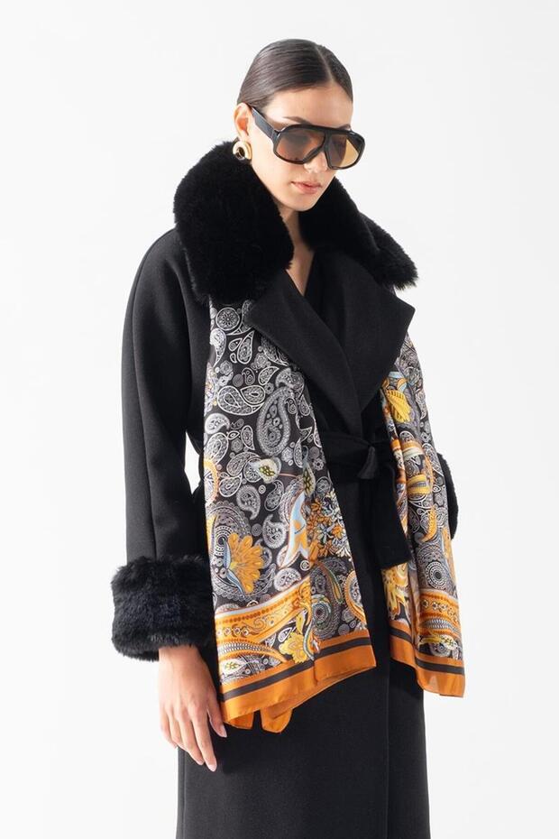 Soderbergh Desenli Şal SİYAH - 2