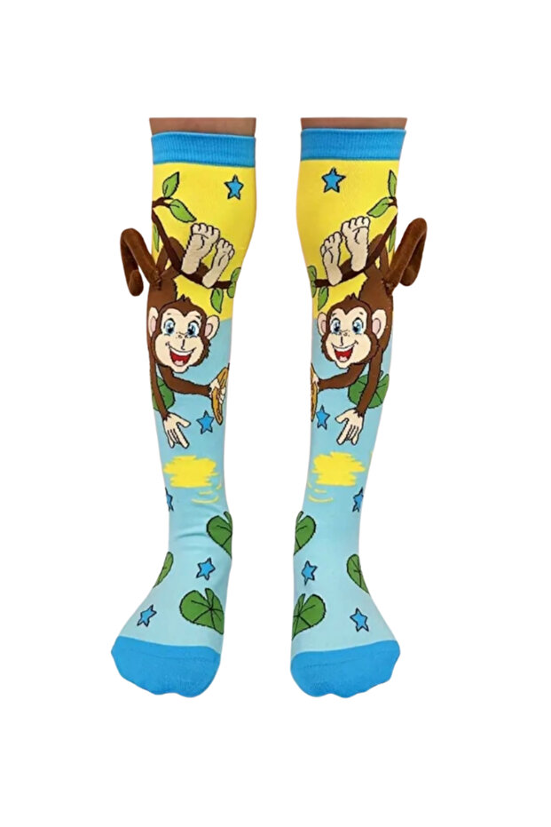 Monkey Figured Tailed Knee Socks - 1