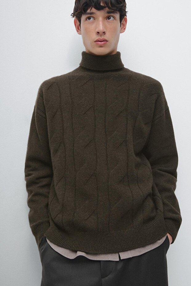Wool blend high neck jumper - 4