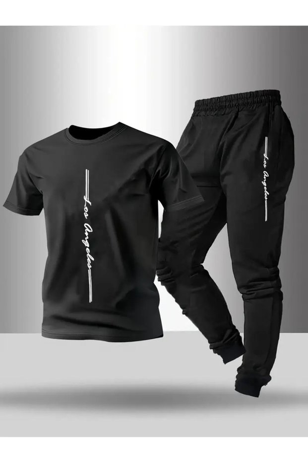 Modern Oversized Printed Sports Special Design Short Sleeve Tracksuit Set