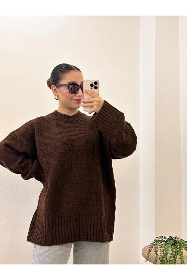 Oversize Pinterest Örme Kazak - 4