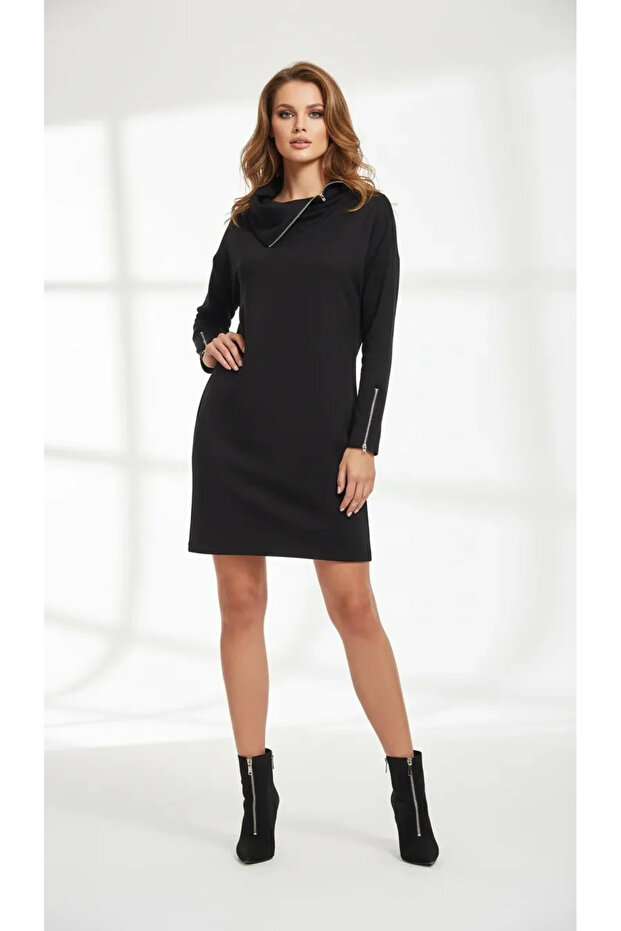 Zipper Detailed Dress