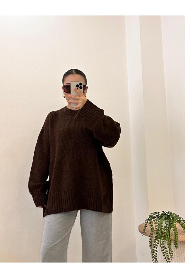 Oversize Pinterest Örme Kazak - 1