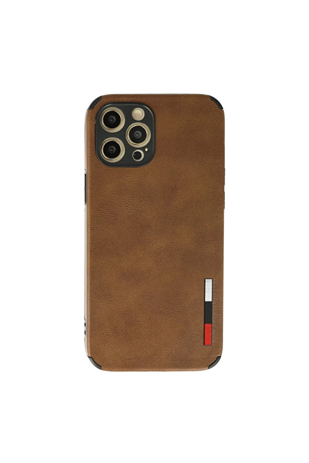 iPhone 12 Pro Max Case Loop Leather Silicone - Brown - 1
