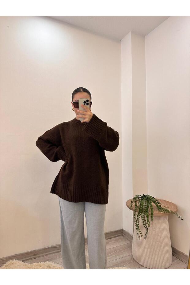 Oversize Pinterest Örme Kazak - 5