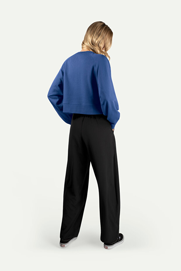 Kadın Basic Regular Crop Sweatshirt - Ruvien - Comet - 5