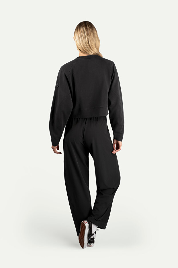 Kadın Basic Regular Crop Sweatshirt - Ruvien - Tar - 5