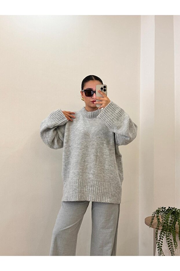 Oversize Pinterest Örme Kazak - 3