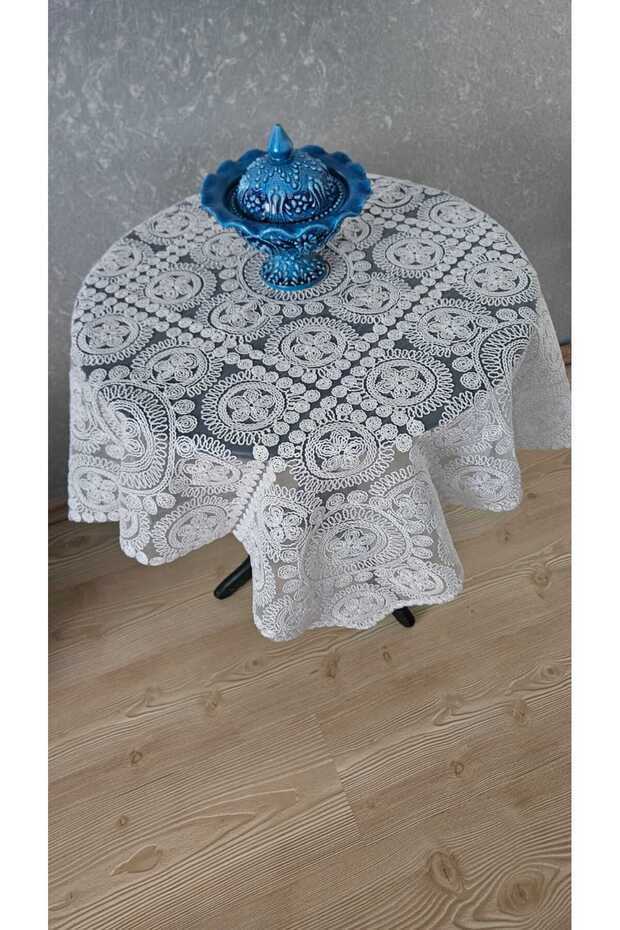 Fiskos Tablecloth Dowry Cover Tulle Guipure