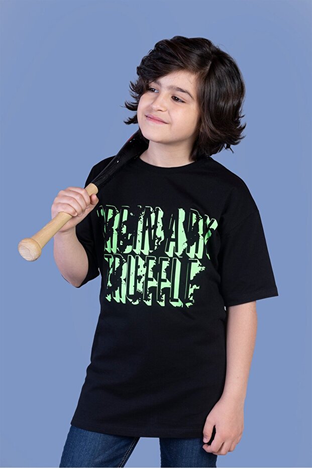 Boy's Printed Crew Neck Short Sleeve T-Shirt