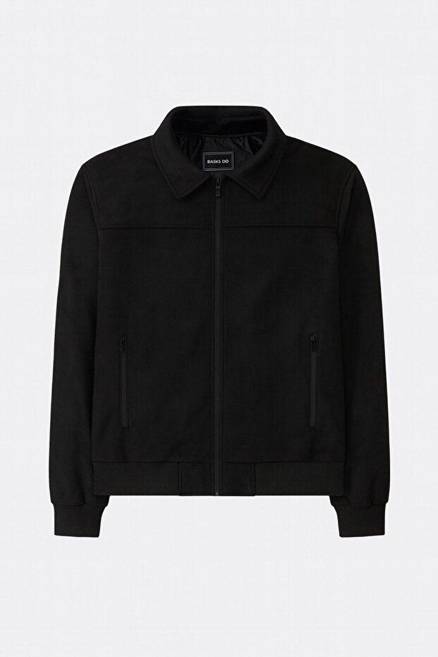 Premium Slim Fit Polo Collar Suede Jacket