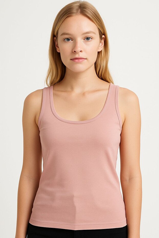 432 Powder Round Neck Lycra Cotton T-Shirt