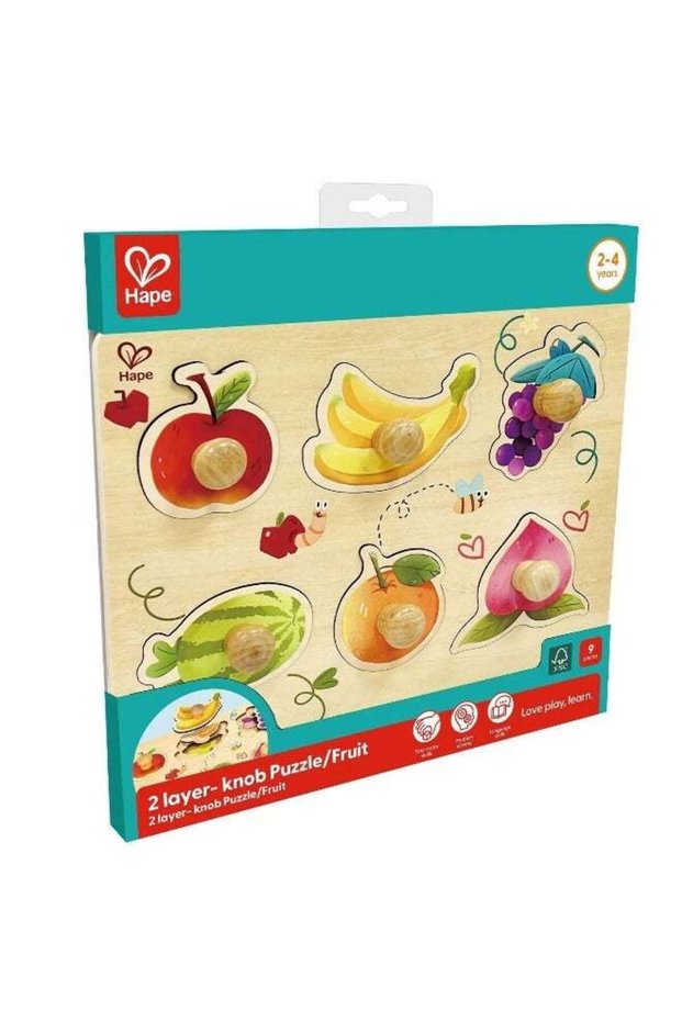Hape Fruit 2-Layer Knob Puzzle (12 Pieces)