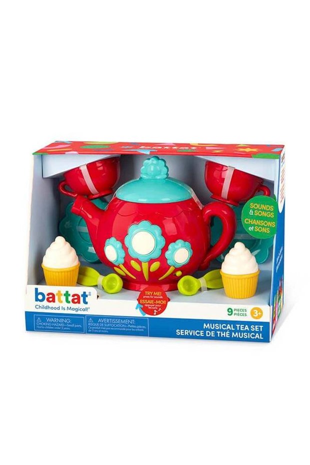 Musical Tea Set, Pretend Play Set with Melodies and Tea Pot Sound, Pre School Toys, Best Gift for B