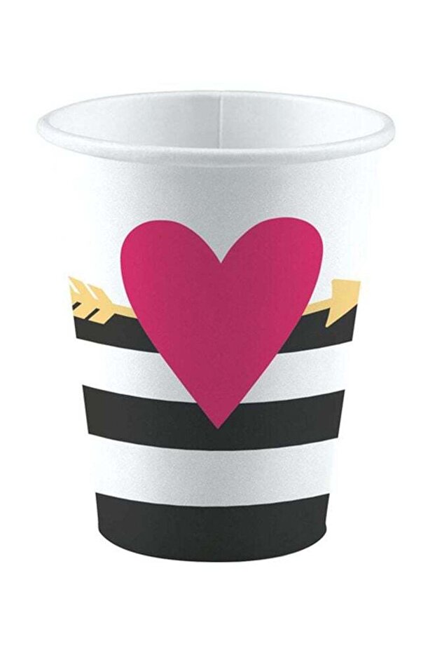 8-Piece Heart Printed Cup Kids Birthday Party Tableware, Party Supplies