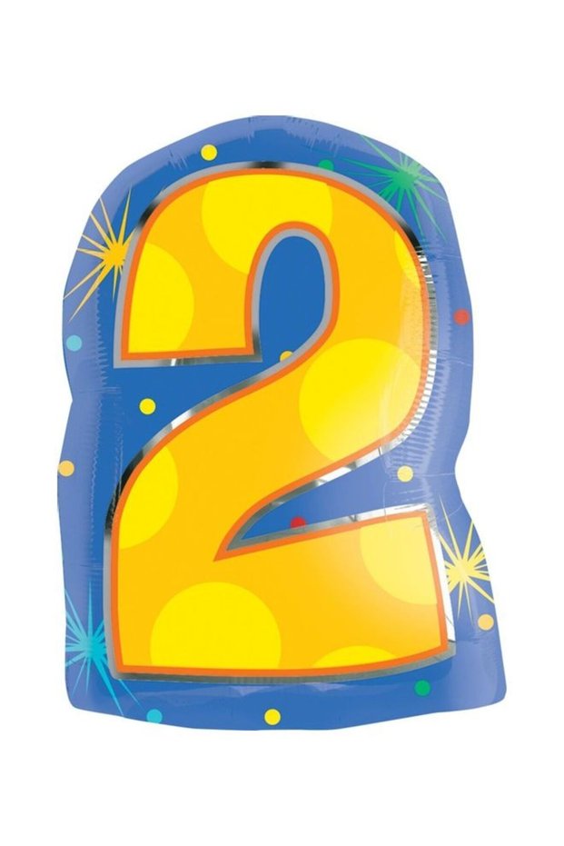 Number 2 Confetti Dots Balloon 35x50cm Decorations Party Supplies 35x50cm