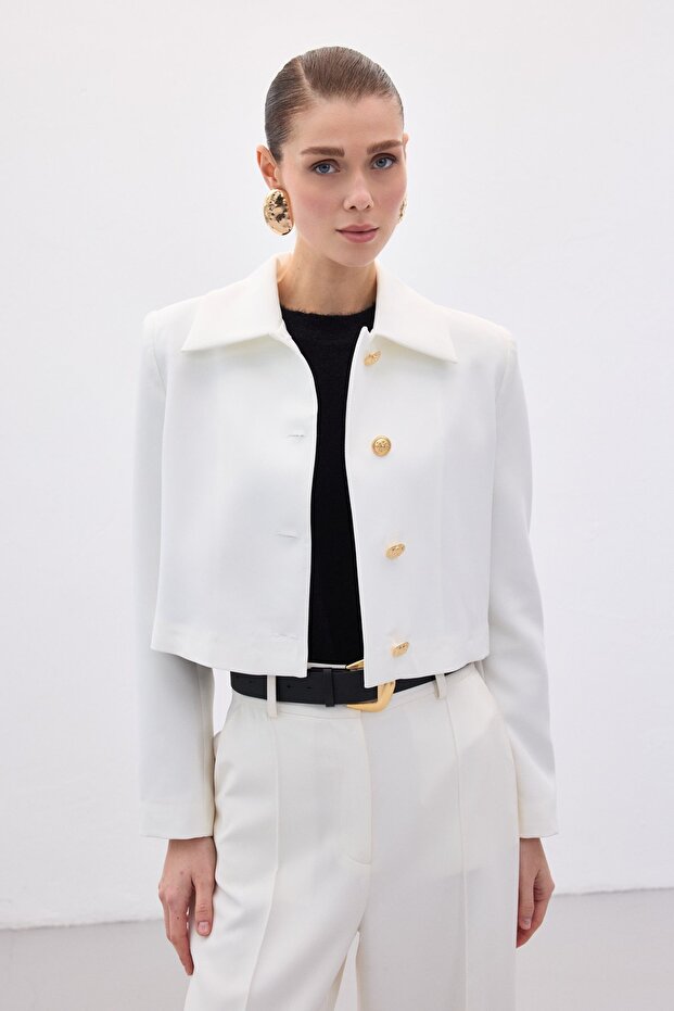 جاكيت قصير بأزرار - إكرو - 1