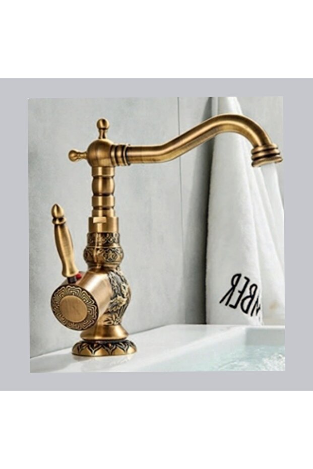 Desenli Rustik Lavabo Bataryası - 1