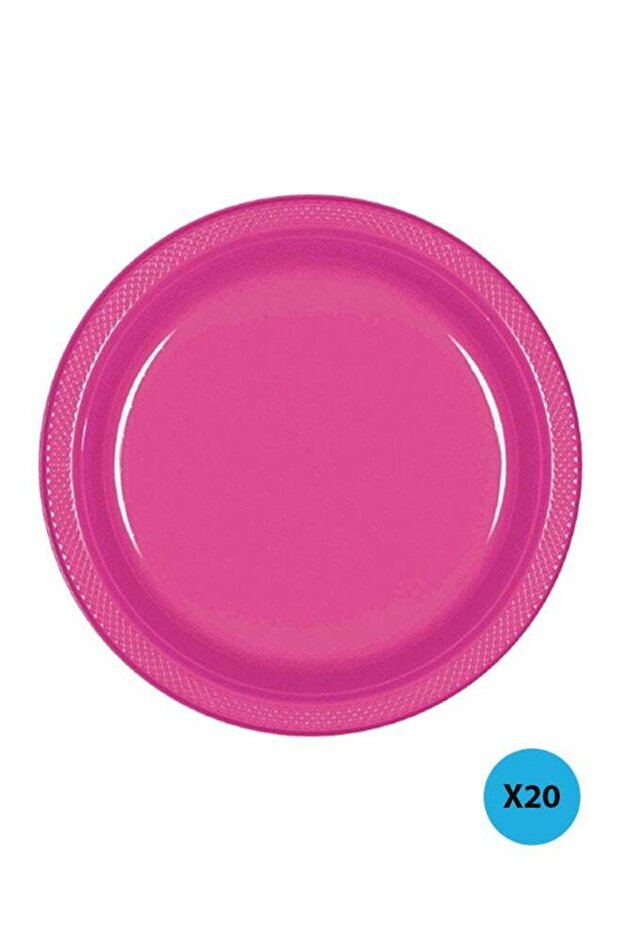 20-Piece Plastic Round Shaped Plate 9inch Tableware Party Supplies 9inch