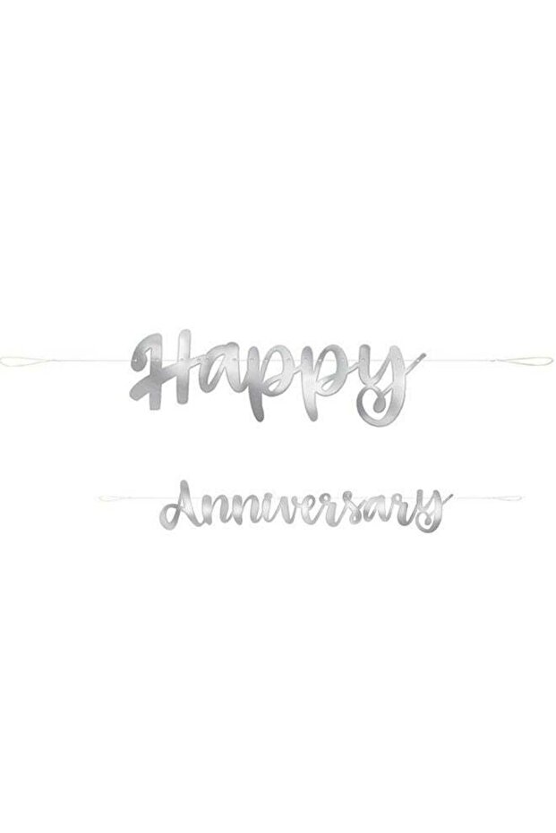 "Happy Anniversary" Silver Foil Banner