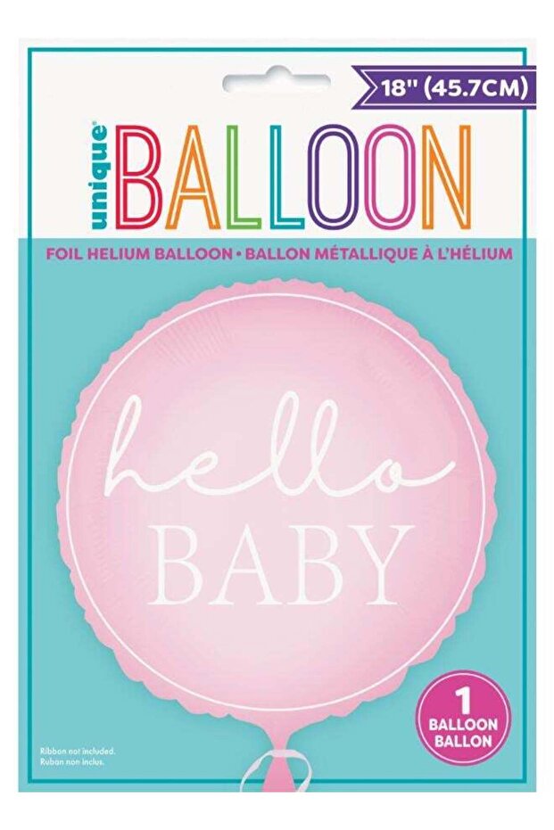 Hello Baby Pink Foil Balloon 18"