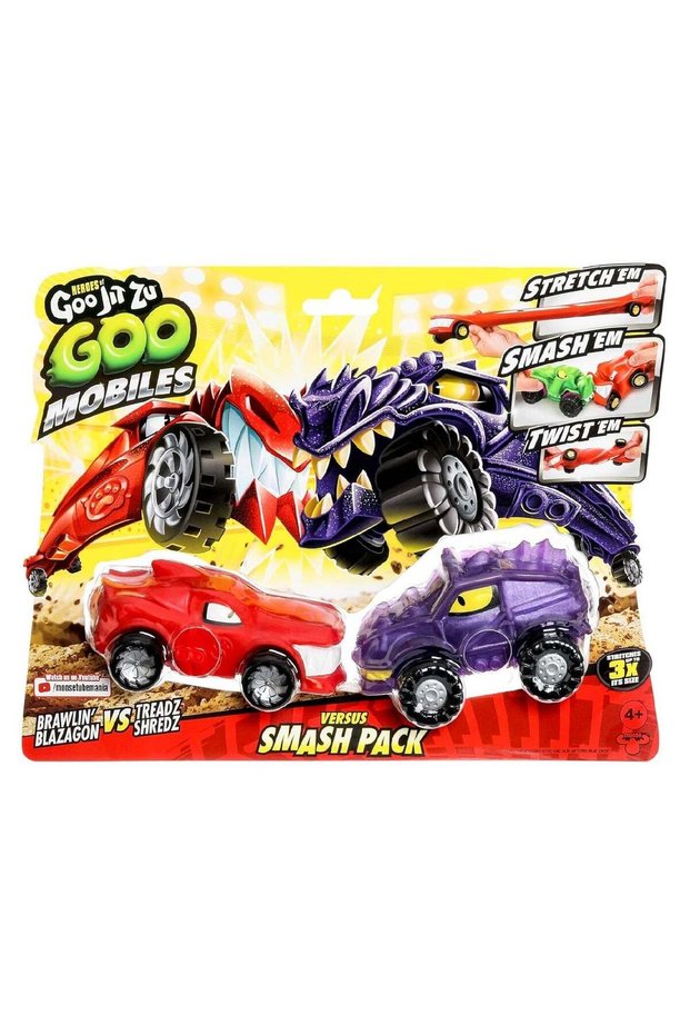 Goo Jit Zu Goo Mobiles Brawlin Blazagon vs Treadz Shredz Versus Smash Pack