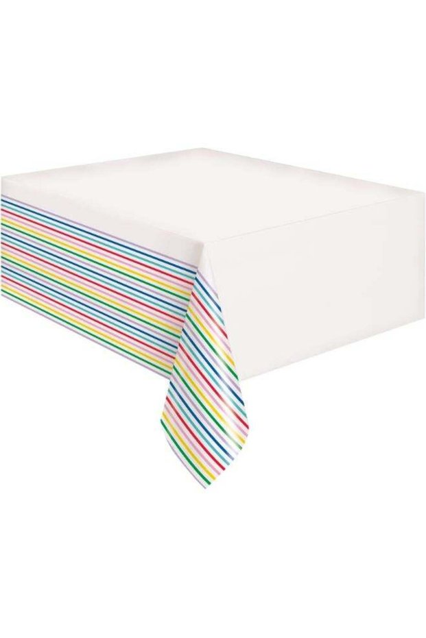 Primary Striped Tablecover