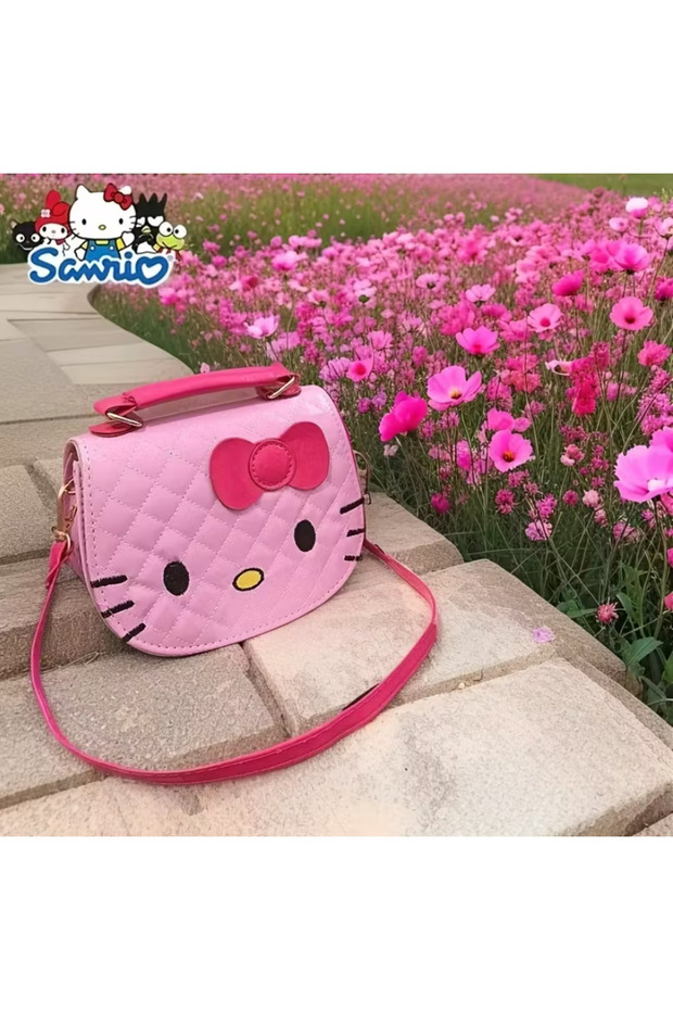 Sanrio Adjustable Strap Leather Large Hello Kitty Girls' Shoulder Bag Crossbody Bag