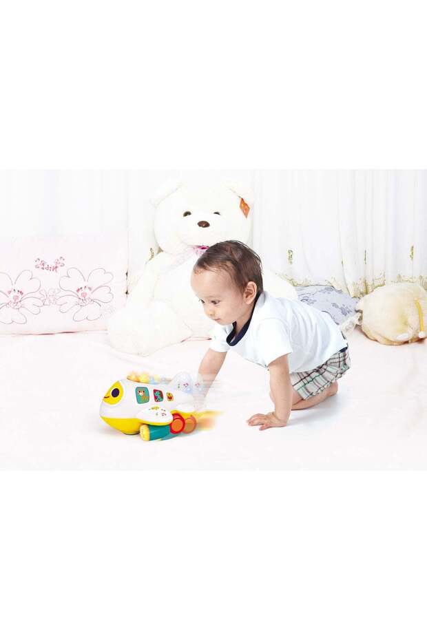 Hola Bump 'n Go Learning Plane for Toddlers 12+ Months | Musical Airplane Toy with Lights, Sounds &