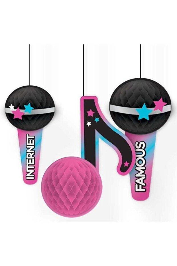 Internet Famous Birthday Honeycomb Hanging Decoration 3pcs