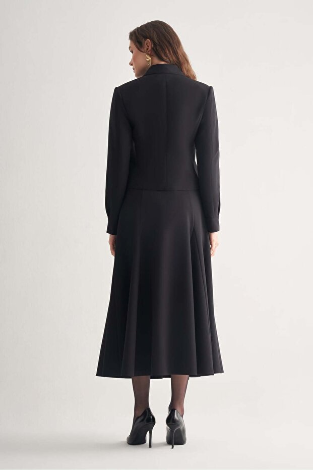 Fermuarlı Midi Etek - 4