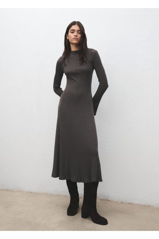 Çan kollu triko elbise - 2