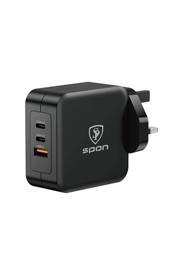 شاحن حائط عالمي بقوة 100 وات (منفذان USB-C + USB-A)