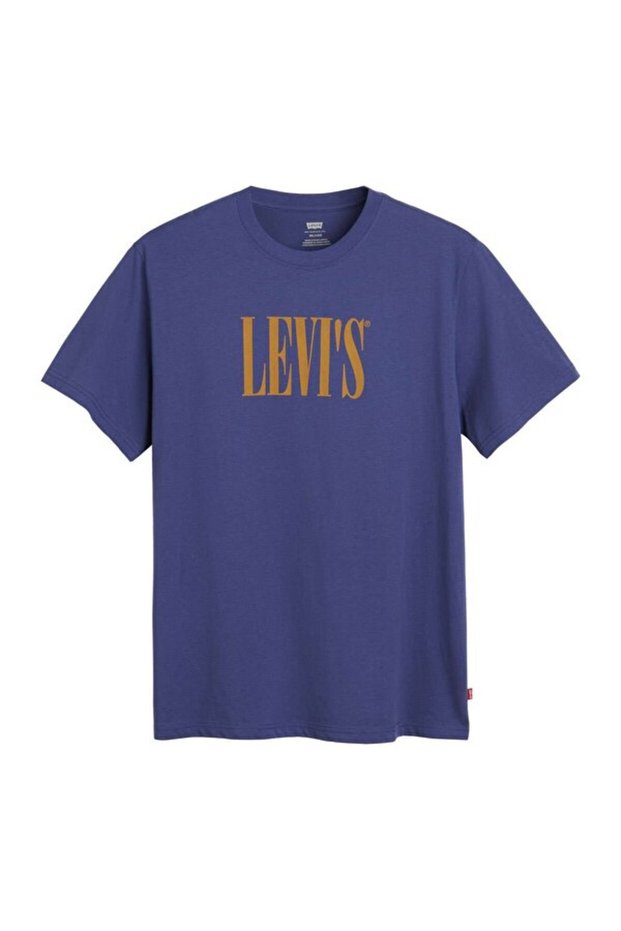 Lse Ss Relaxed Fit Tee Ssnl Serif Logo B Blue Men's T-Shirt