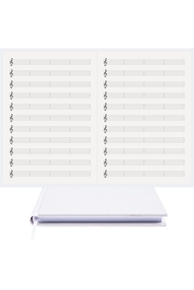 Music Notebook (Left-Handed, Perforated) 100% Handmade, Hand Stitched – Viscose Fabric Binding - A/4