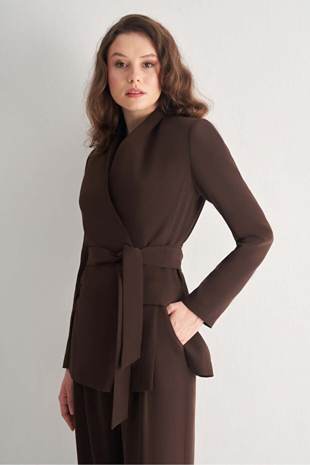 Bağlama Detaylı Ceket - 4