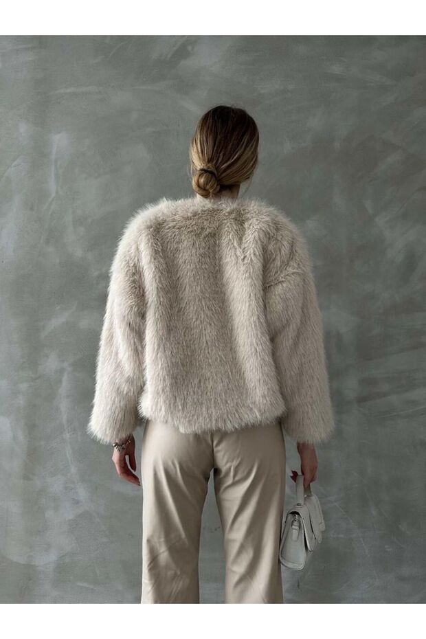 Kürk Detaylı Kısa Ceket - 5