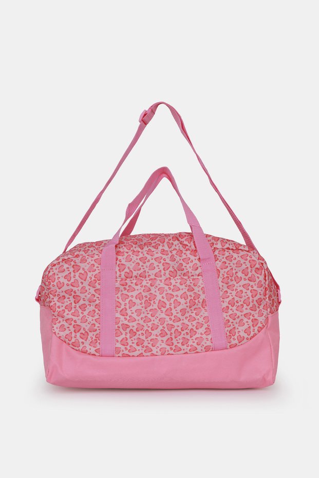 Girl's Leopard Printed Sports Bag, Sports Bag with Pockets, Children's Sports Bag with Zipper Detail,