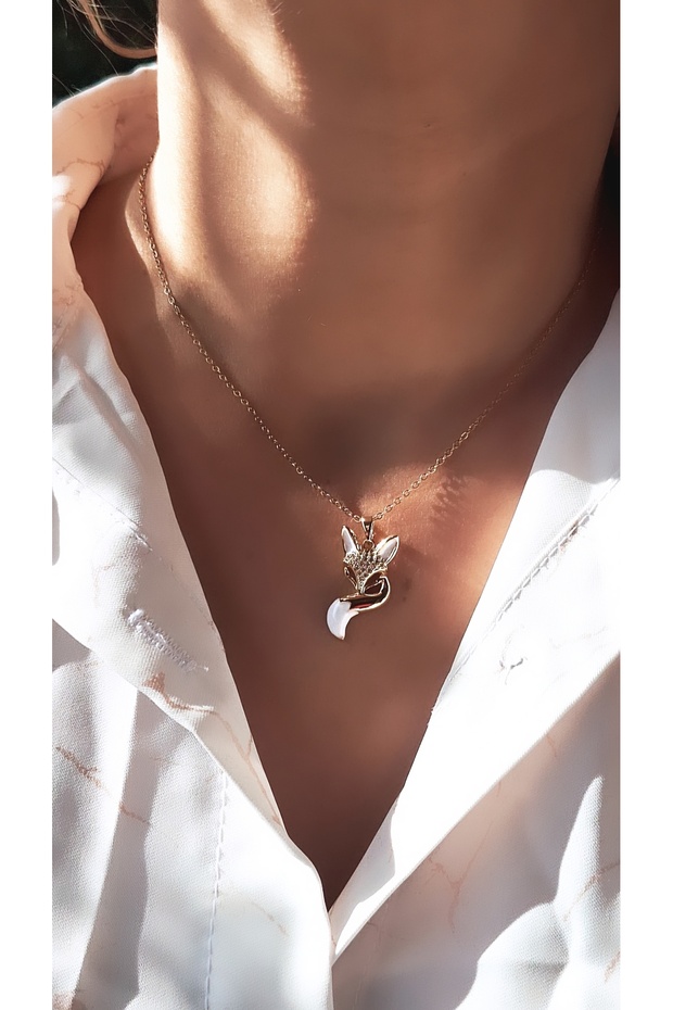 Tilki Figür Çelik Kolye - 3